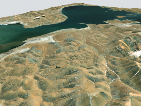 Lake Langa Tso China Modello 3D