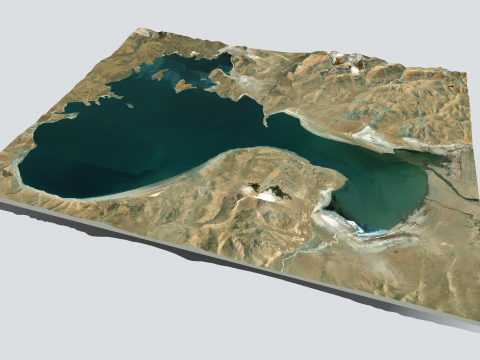 Lake Langa Tso China Modello 3D