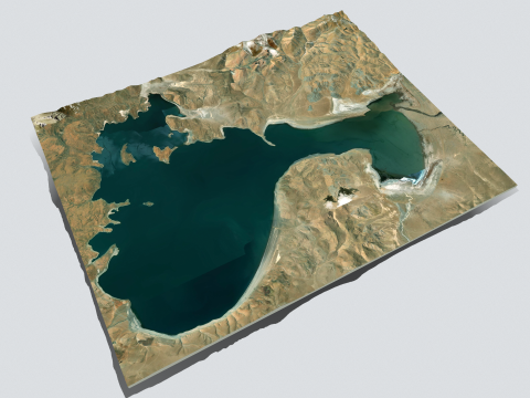 Lake Langa Tso China Modello 3D