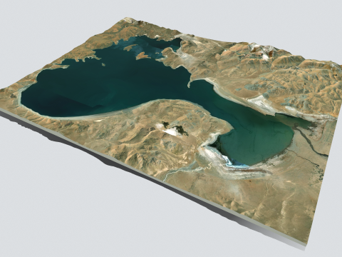 Lake Langa Tso China Modello 3D