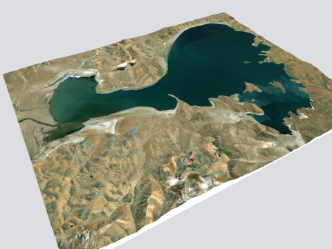 Lake Langa Tso China Modello 3D