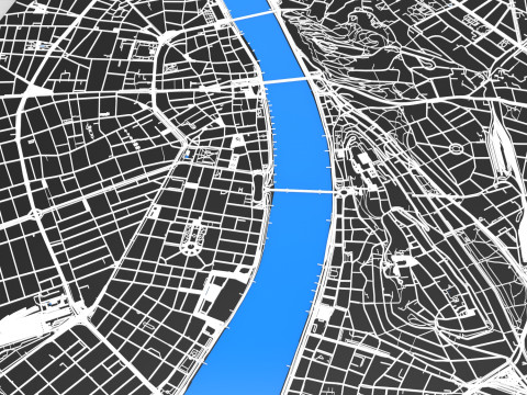 Cityscape Budapest Hungary Streets and roads Modello 3D
