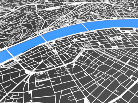 Cityscape Budapest Hungary Streets and roads Modello 3D