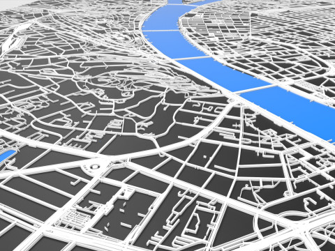 Cityscape Budapest Hungary Streets and roads Modello 3D