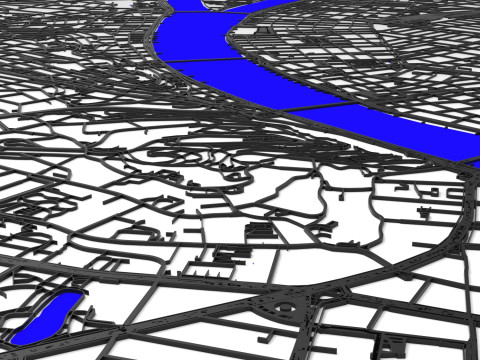 Cityscape Budapest Hungary Streets and roads Modello 3D