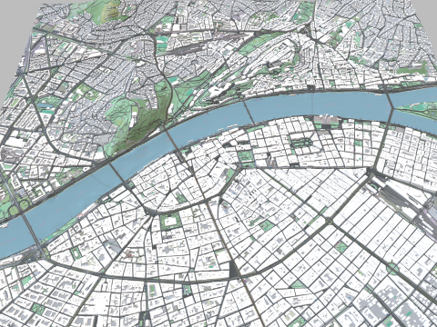 Cityscape Budapest Hungary 3D-Druckmodell