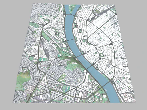 Cityscape Budapest Hungary 3D Print Model