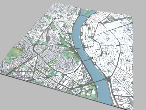 Cityscape Budapest Hungary 3D Baskı Modeli