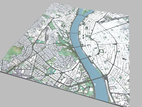 Cityscape Budapest Hungary 3D Print Model