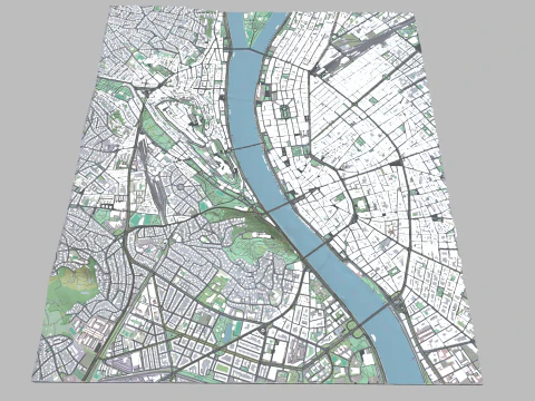 Cityscape Budapest Hungary 3D Print Model