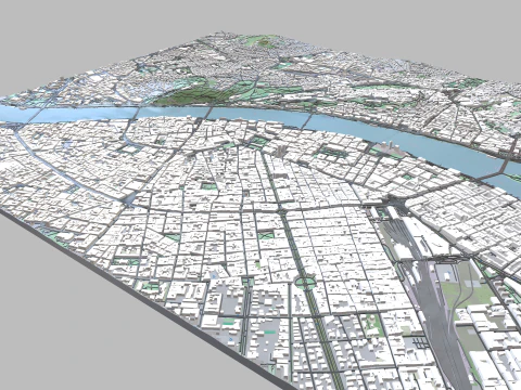 Cityscape Budapest Hungary 3D Print Model