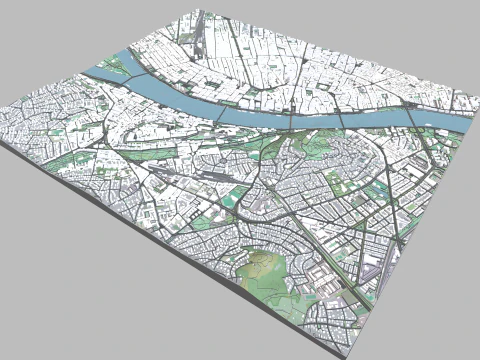 Cityscape Budapest Hungary 3D Print Model