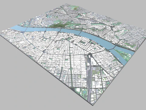 Cityscape Budapest Hungary 3D Print Model