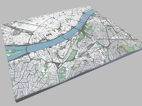 Cityscape Budapest Hungary 3D Print Model