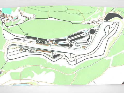 Autodrom Most Czech Republic 3D Model