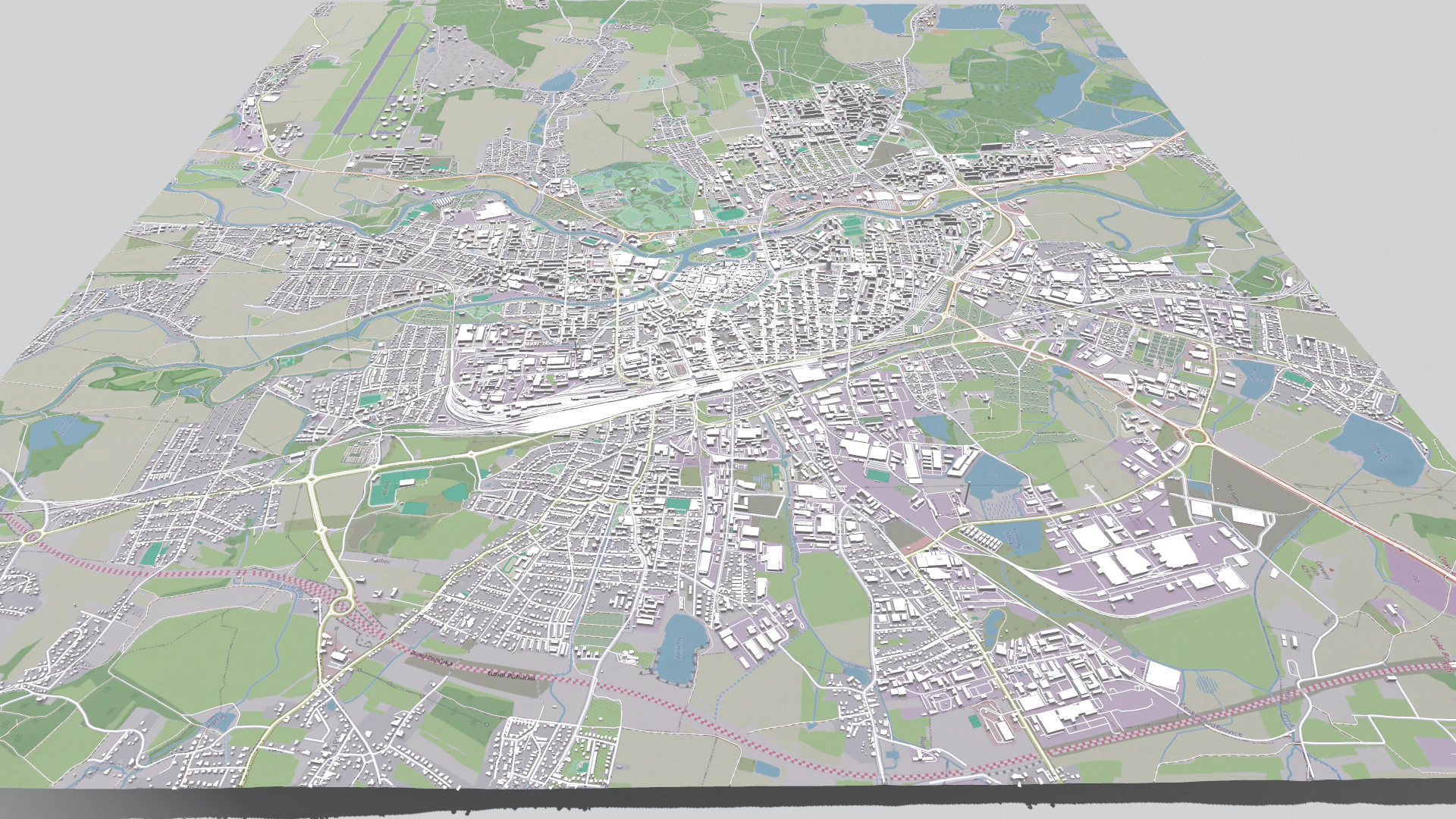 Cityscape Ceske Budejovice Czech Republic 3D Model .c4d .max .obj .3ds .fbx .stl .blend 