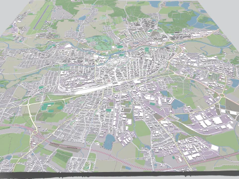 Cityscape Ceske Budejovice Czech Republic 3D Model