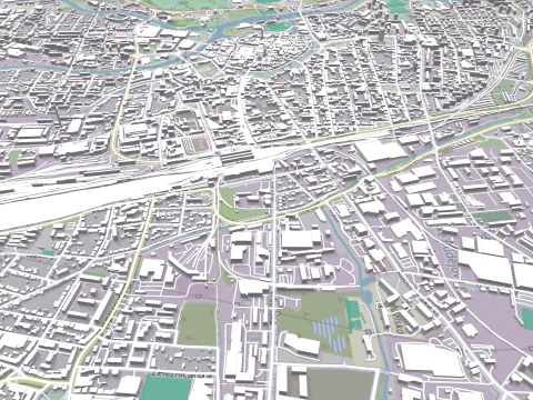 Cityscape Ceske Budejovice Czech Republic 3D Model