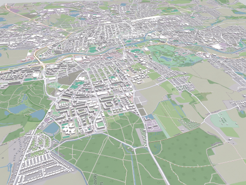 Cityscape Ceske Budejovice Czech Republic Modello 3D