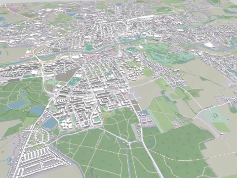 Cityscape Ceske Budejovice Czech Republic 3D Model