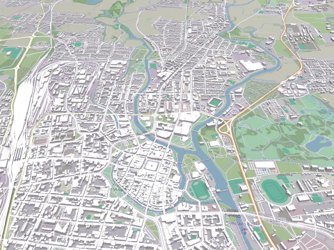 Cityscape Ceske Budejovice Czech Republic Modello 3D