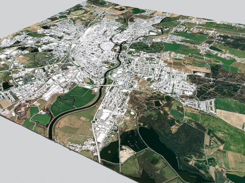 Cityscape Ceske Budejovice Czech Republic Modello 3D