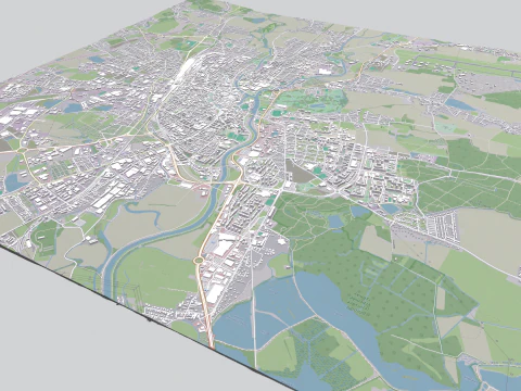 Cityscape Ceske Budejovice Czech Republic 3D Model
