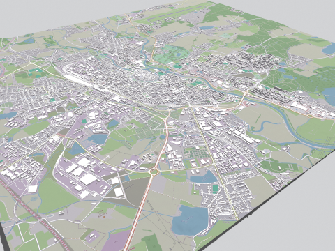 Cityscape Ceske Budejovice Czech Republic Modello 3D