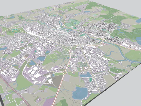 Cityscape Ceske Budejovice Czech Republic 3D Model