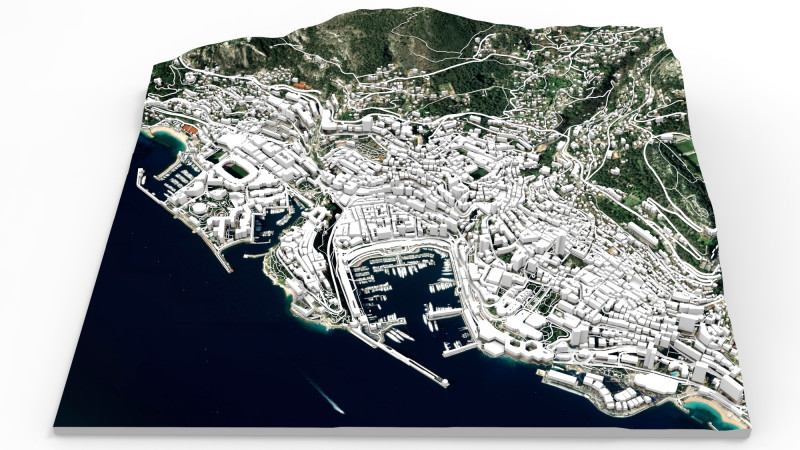 Cityscape Monaco France Model 3D .c4d .max .obj .3ds .fbx .stl .blend 