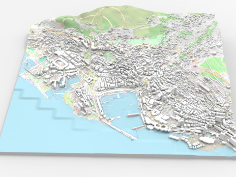 Cityscape Monaco France Model 3D