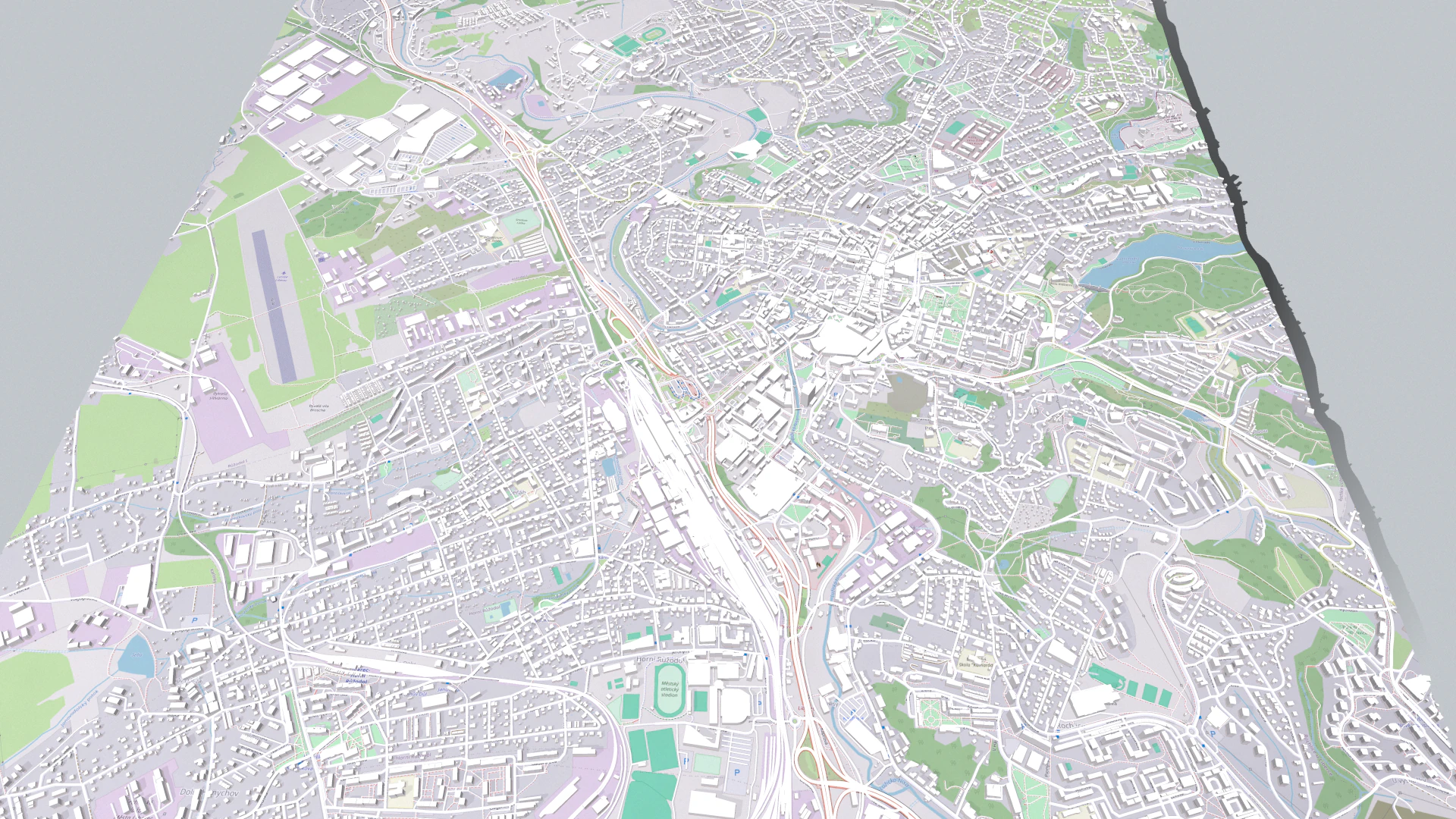 Cityscape Liberec Czech Republic 3D Model .c4d .max .obj .3ds .fbx .stl .blend 