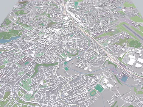 Cityscape Liberec Czech Republic 3D Model