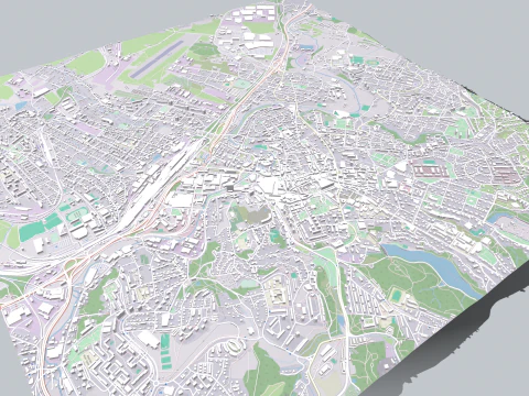 Cityscape Liberec Czech Republic 3D Model