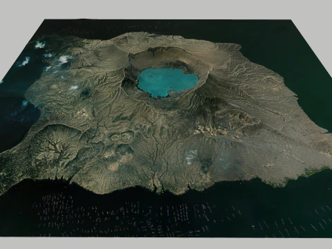 Paesaggio montano Vulcano Taal Modello 3D