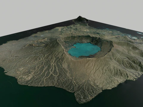 Mountain landscape Taal Volcano 3D Model