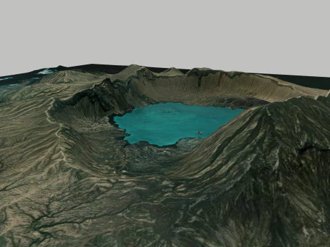 Mountain landscape Taal Volcano 3D Model