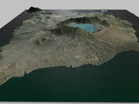 Mountain landscape Taal Volcano 3D Model