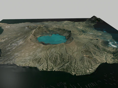 Mountain landscape Taal Volcano 3D Model