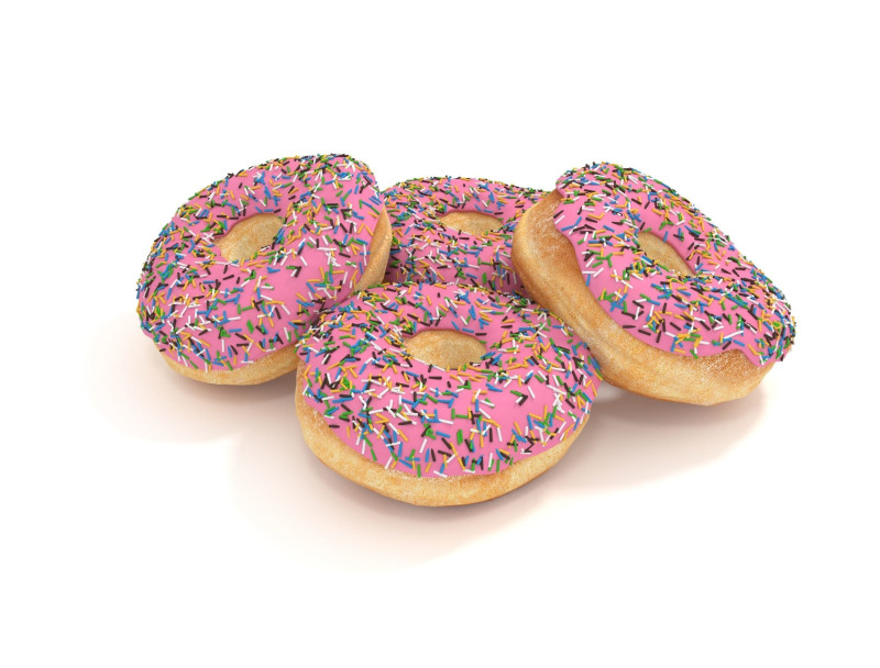 Donuts sprinkled 3D Model .c4d .max .obj .3ds .fbx .stl .blend 