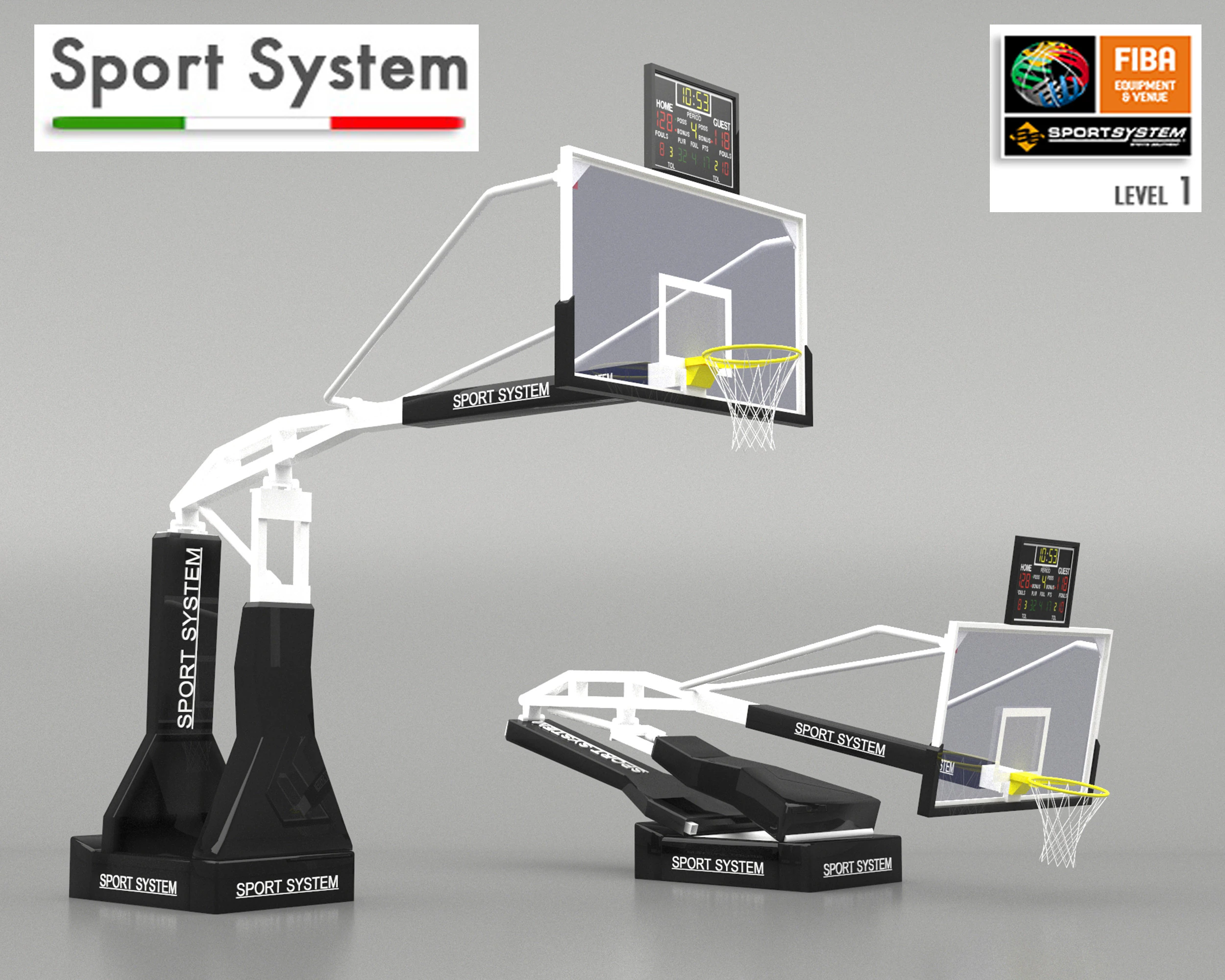Portable basketball stand 3D Model .c4d .max .obj .3ds .fbx .stl .blend