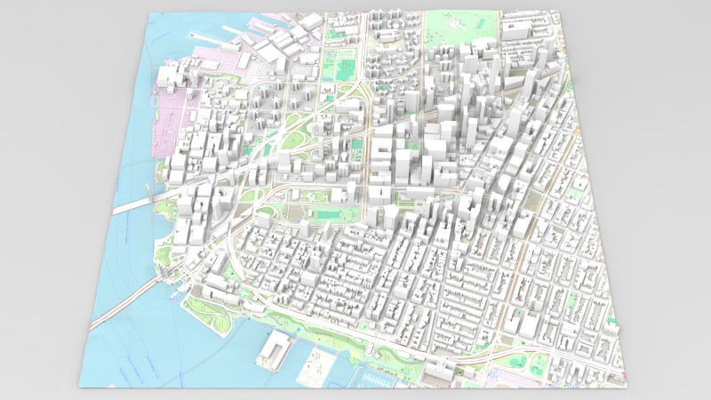 Cityscape Brooklyn New York United States 3D Модель .c4d .max .obj .3ds .fbx .stl .blend 