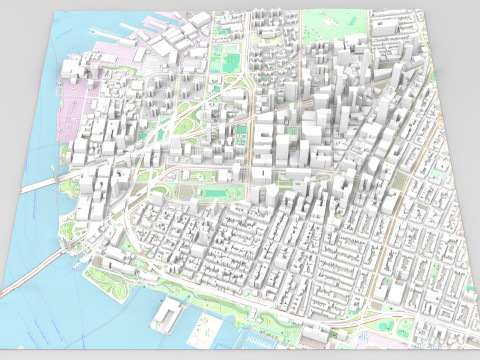 Cityscape Brooklyn New York United States 3D Модель