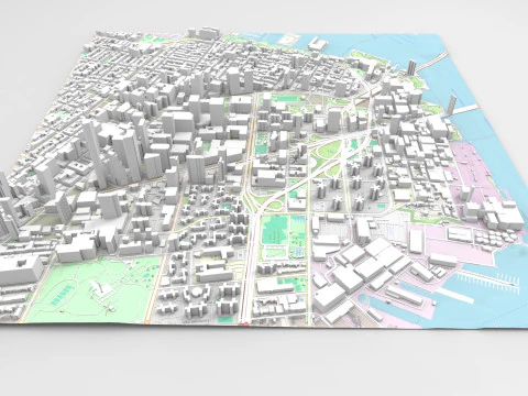 Cityscape Brooklyn New York United States 3D Model