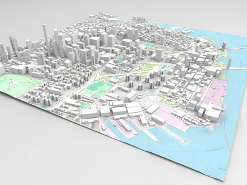 Cityscape Brooklyn New York United States 3D Model