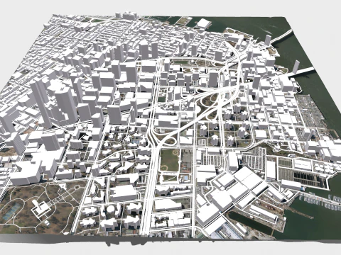 Cityscape Brooklyn New York United States 3D Model