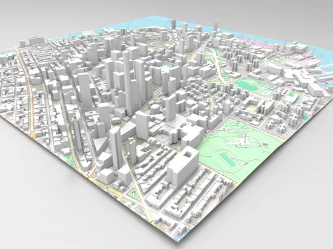 Cityscape Brooklyn New York United States 3D Model