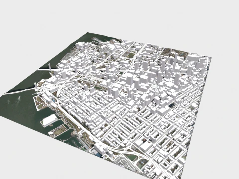Cityscape Brooklyn New York United States 3D Model