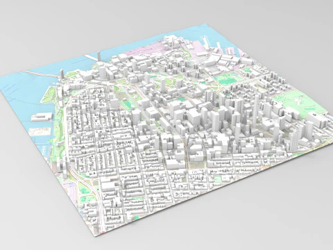 Cityscape Brooklyn New York United States 3D Model