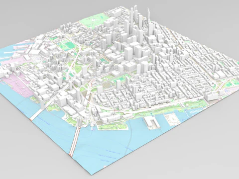 Cityscape Brooklyn New York United States 3D Model
